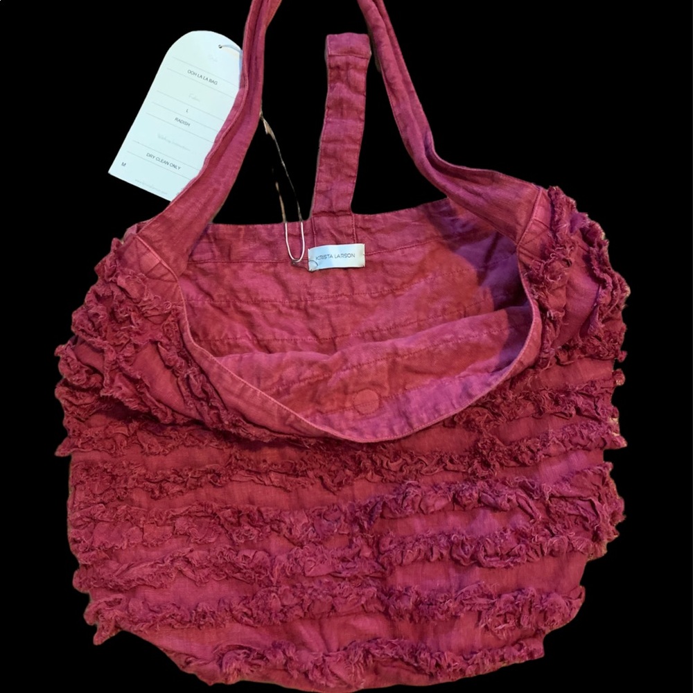 Krista Larson linen Ooh La La bag NWT